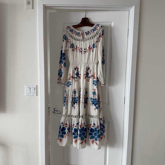 Farm Rio Sand Renata Floral Drawstring Cut-Out Maxi Dress - Picture 8 of 8